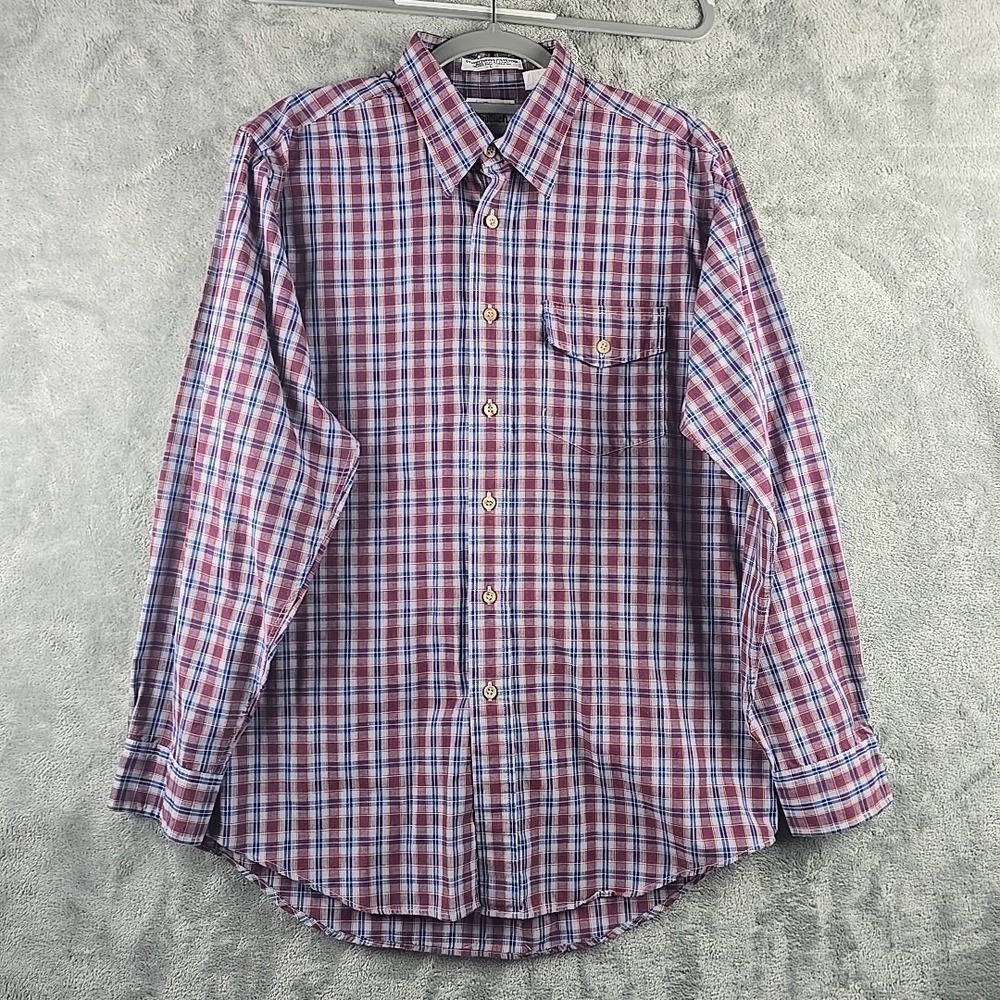 Vintage‎ 80s Woolrich Shirt Men Large Dress Pockets Lightweight Long Sleeve